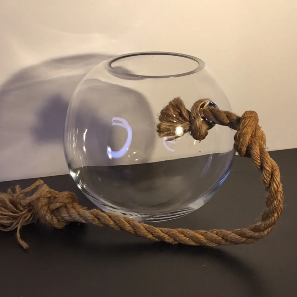 Large Hanging Globe Terrarium With Rope Hanger - Picture 6 of 16